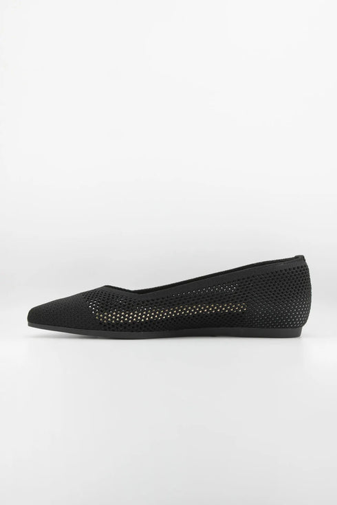 Miss Elastic Knit Pointed-Toe Flat Shoe